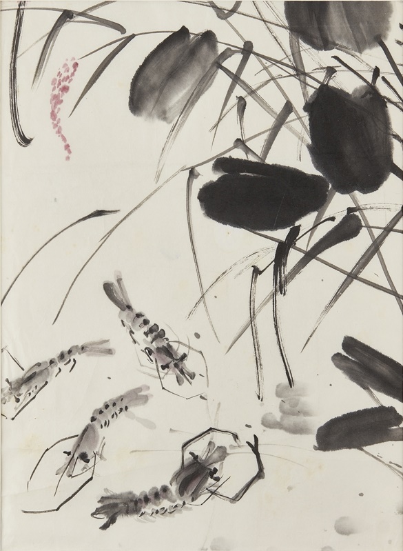 Chen Wen Shi shrimps amongst lotus